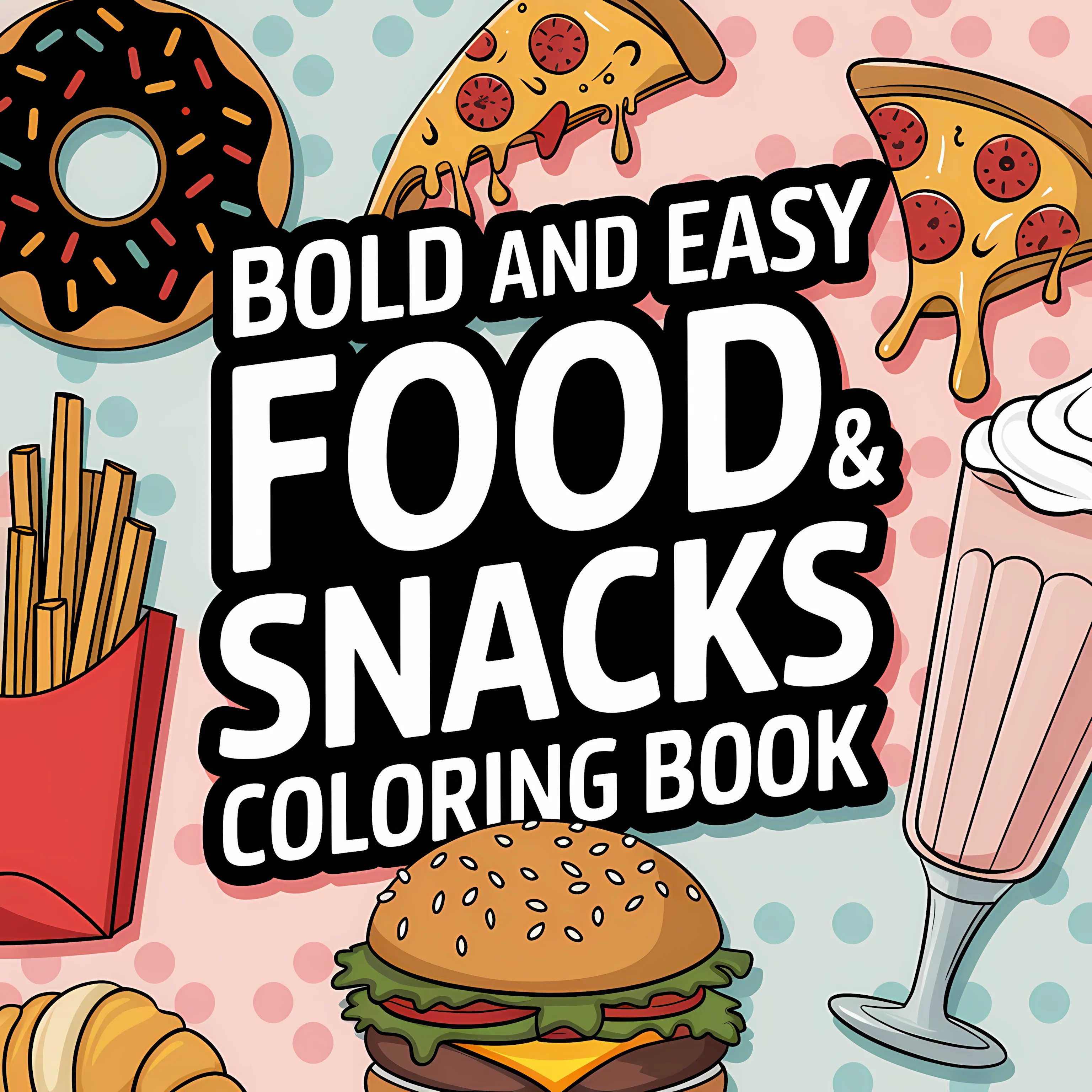Food Snacks Coloring Book - Книга-раскраска для взрослых с изображениями еды