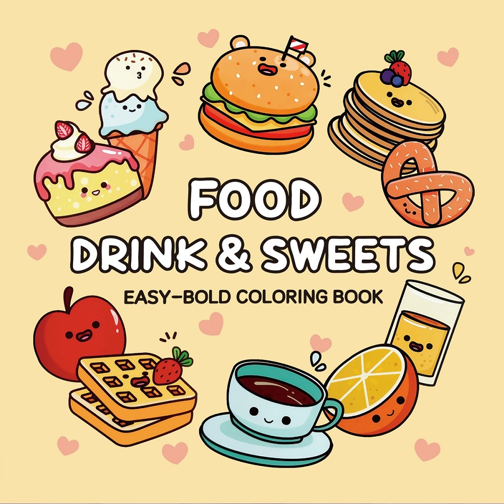 Food Snacks Coloring Book - Еда Напитки и сладости Легко жирная