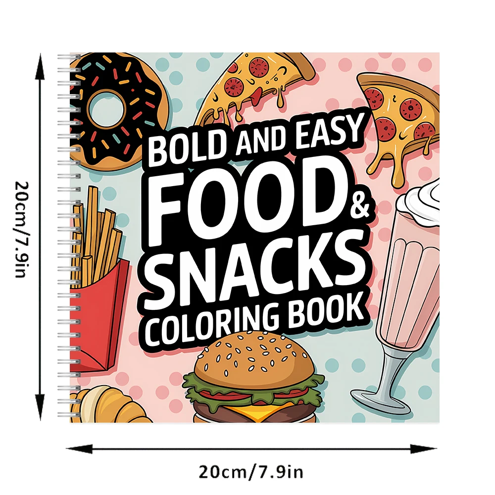 Книга-раскраска для взрослых с – обзор и цена Food Snacks Coloring Book