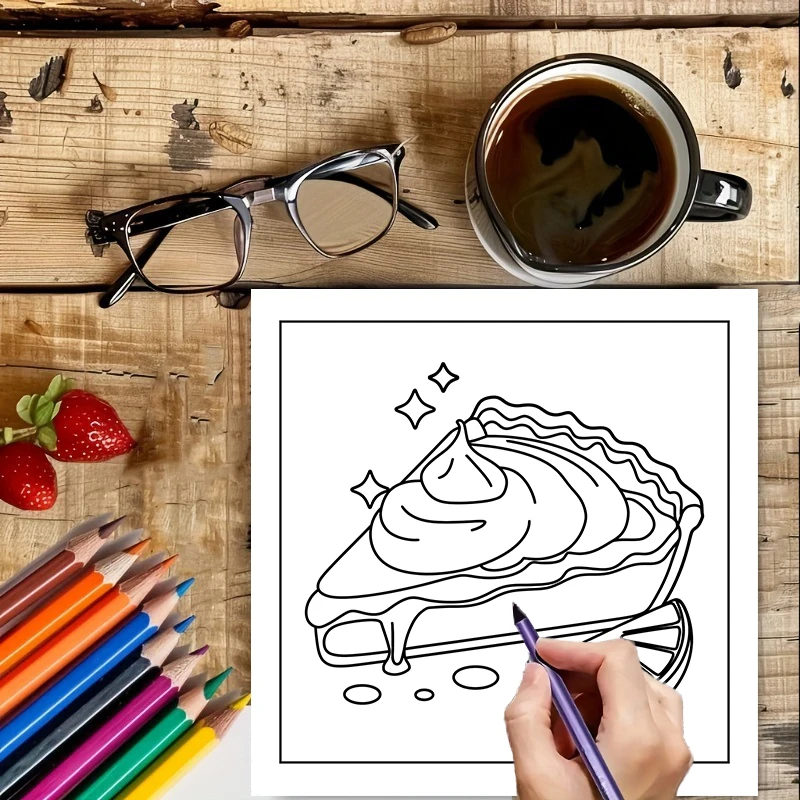 Книга-раскраска для взрослых с – обзор и цена Food Snacks Coloring Book