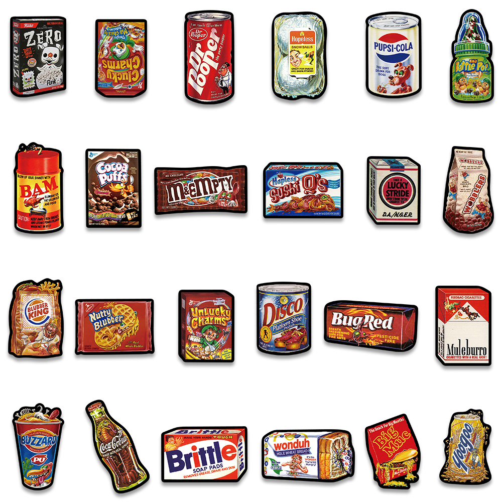 48 шт., водостойкие наклейки в – обзор и цена American Food Y Snacks